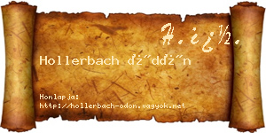 Hollerbach Ödön névjegykártya